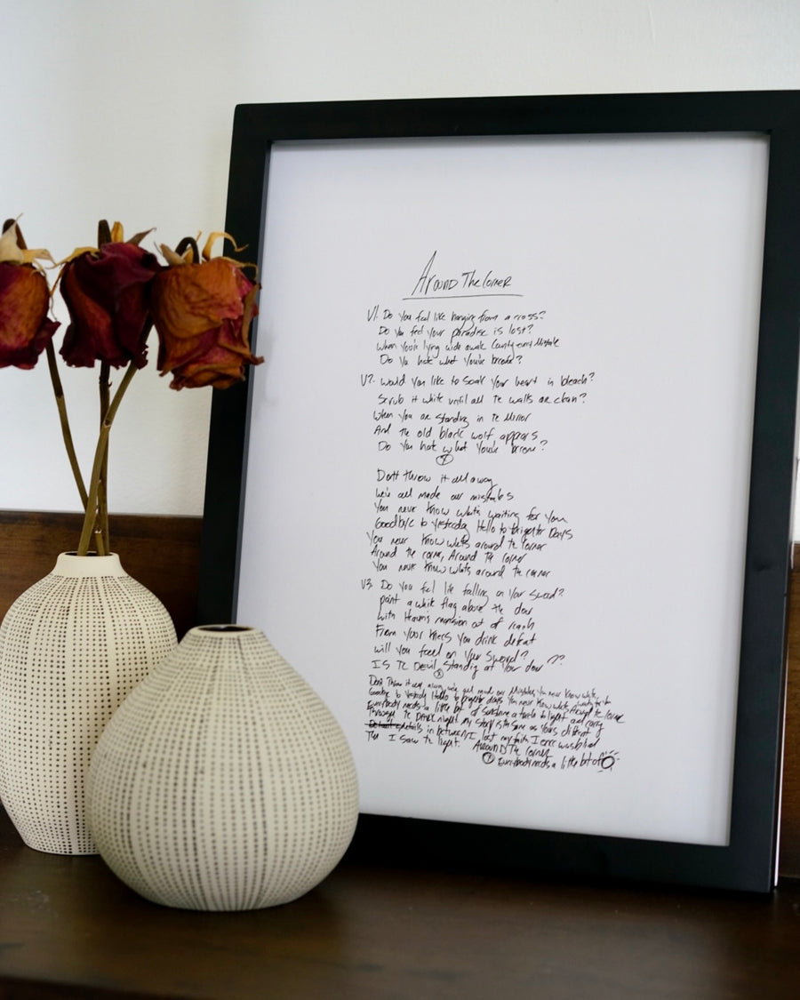 Framed Handwritten Lyrics